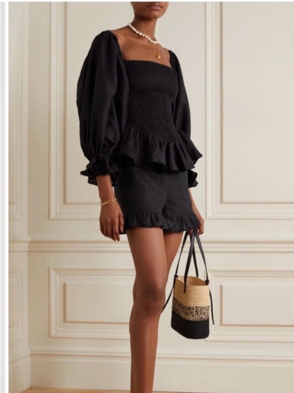 Sleeper Atlanta Linen Lounge Suit in Black